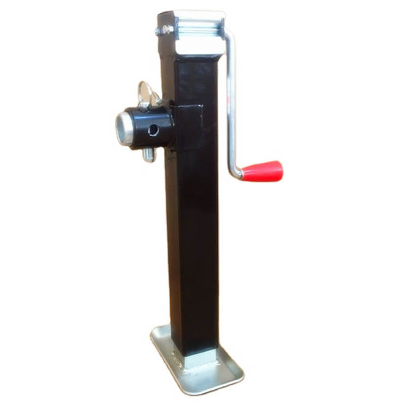 TJ211X Trailer jack square tube side wind with pipe mount